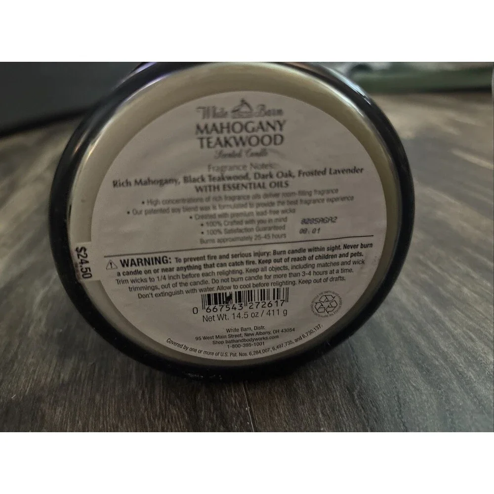 white barn mahogany teakwood candle